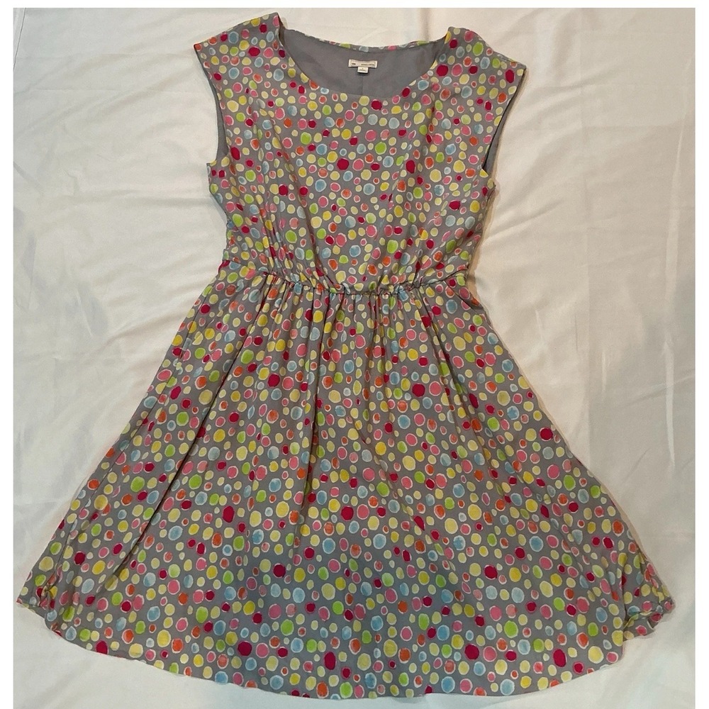 Gap Mini Dress Womens Small Gray Polka Dot Babydoll Retro Lined Y2K